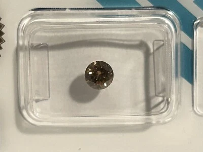 Diamant - fancy deep yellow brown - 0,50 Karat - round brilliant - SI2 - IGI - Bild 1 von 4