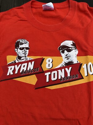 Tony Kanaan #10 Ryan Briscoe #8 Red T Shirt Jersey-Adult sz Large XL Racing IRL