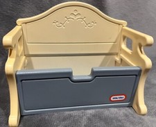 Vintage Little Tikes House Blue White Toy Box Bin Cottage Play Doll Dollhouse