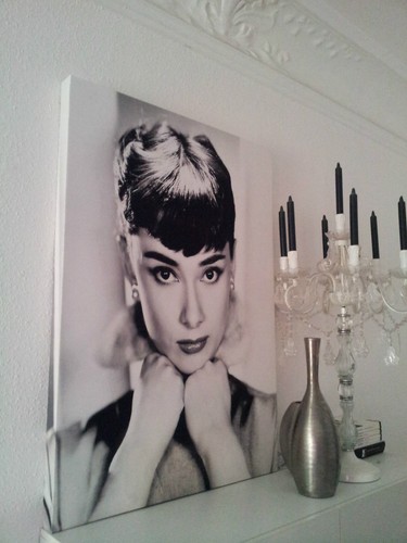 XXL Audrey Hepburn Loft-Design Bild Leinwand 105x75x5 Canvas Gemälde Longe - Bild 7 von 8