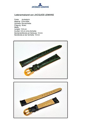 14 Mm KROKO-PRINT Green: Watch Strap Genuine Leather