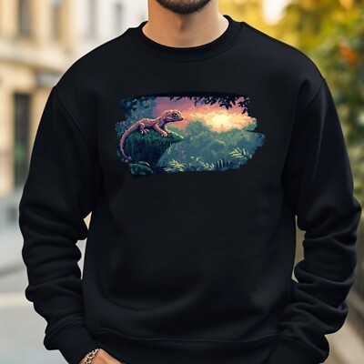 Gecko Pixel Art Sweatshirt Cosy and Perfect for Any Occasion S to 4XL