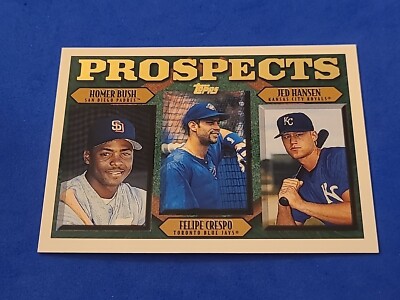 1997 Homer Bush - Felipe Crespo - Jed Hansen ROOKIE Topps #203
