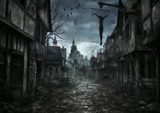 Halloween Spooky Retro Street Backdrop Dead Body Photo Background Studio Props