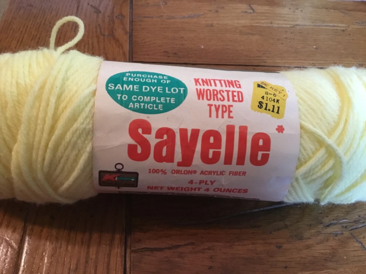 Vintage Kmart Sayelle Knitting Crochet Yarn Partial Oz