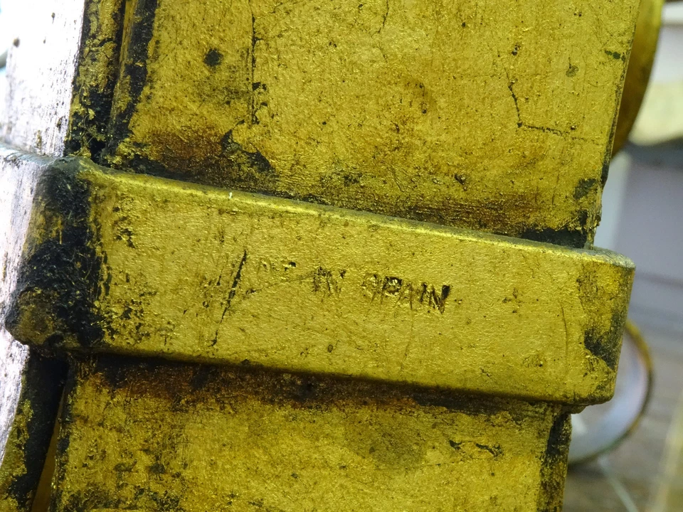 SET of 3 VINTAGE SPANISH SCROLL LEG GILDED WROUGHT IRON SIDE TABLE COFFEE TABLE - Image 4 of 4