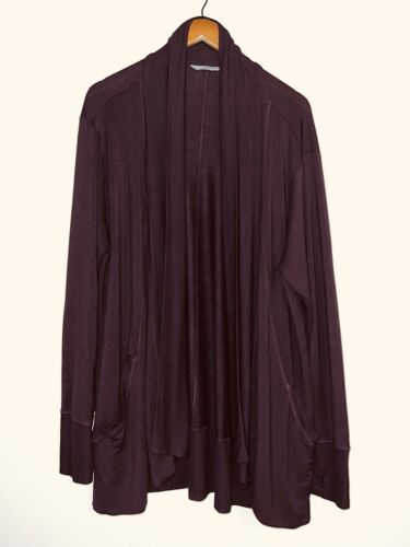 Athleta Pranayama Open Front Wrap Cardigan Sweater Burgundy Wine Comfy Cozy 1X