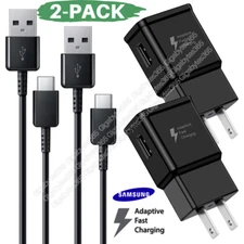 2X For Samsung Galaxy S10 S10e Plus Fast Charge Wall Adapter & 4Ft Type C Cable
