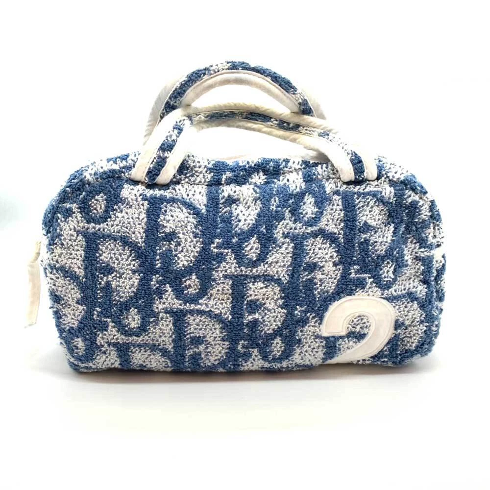 Mini sac à main Christian Dior bleu x blanc pochette trotteur n° Pile de 2 rangs AB occasion
