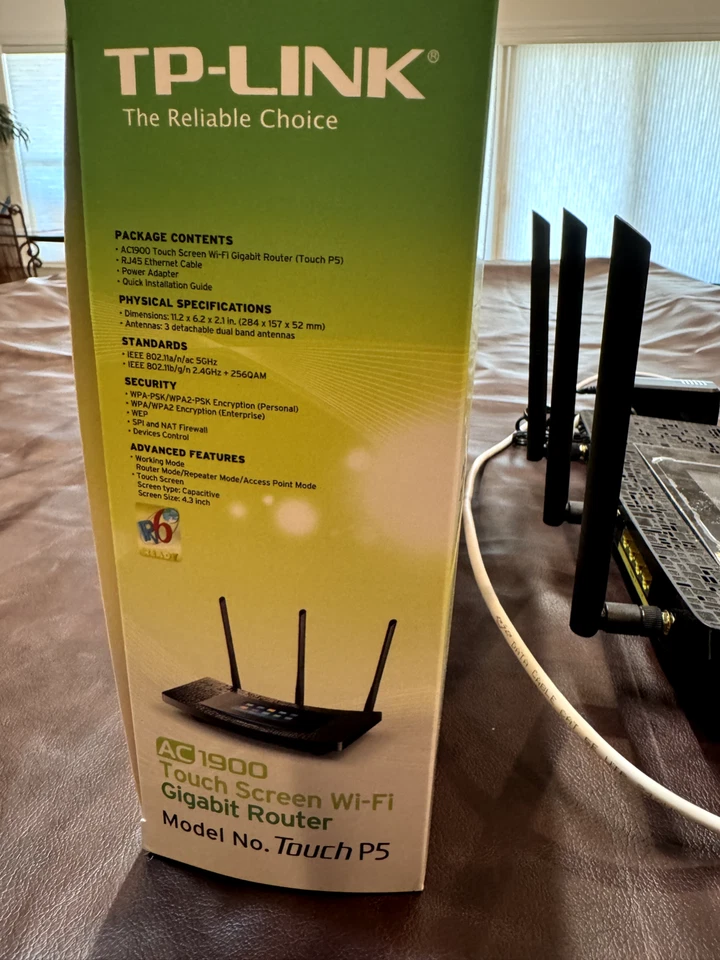 Router Gigabit Wi-Fi Pantalla Táctil TP-Link AC1900. Negro con 4 puertos LAN Foto 2 de 3