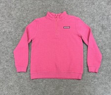 Vineyard Vines Jacket Girls Large 14 Pink Quilted Quarter Zip Pullover Sweater