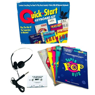 Quick-Start Keyboard Kit - Beginner Student Learning w/ Books and Cassette Tape