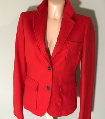 Women Esprit Red Suit Jacket With 2 Button Checkered Lining