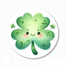 Smiling Face Shamrock Scrapbook Stickers St Patrick's Day Favors Envelope Seals