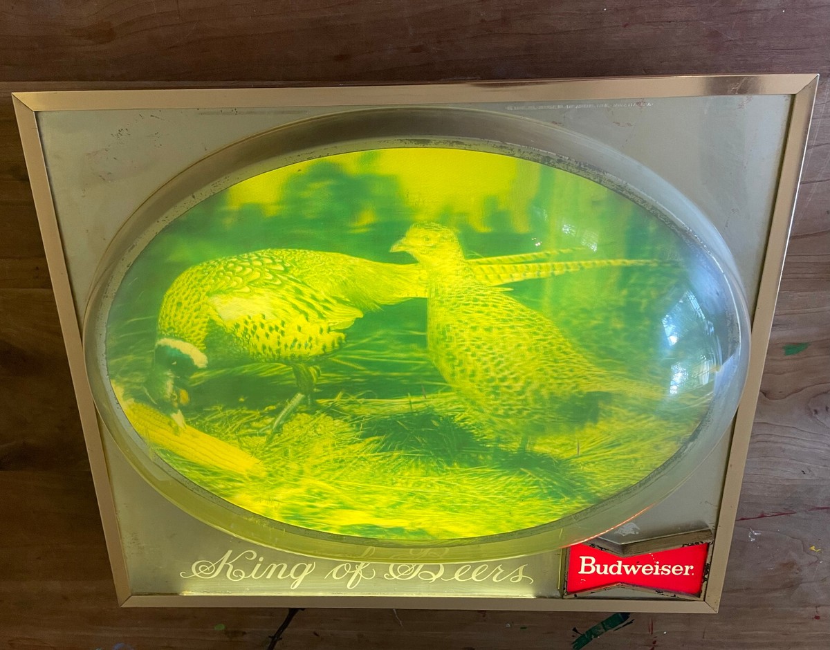 VINTAGE LIGHTED 3D Pheasant LIGHT BUDWEISER KING OF BEERS SIGN | eBay