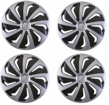 16" Alloy Look Black & Silver Wheel Trims Hub Caps Covers Protectors