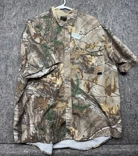 Scent Blocker Shirt Button Up Recon Vented Short Sleeve Real Tree XL