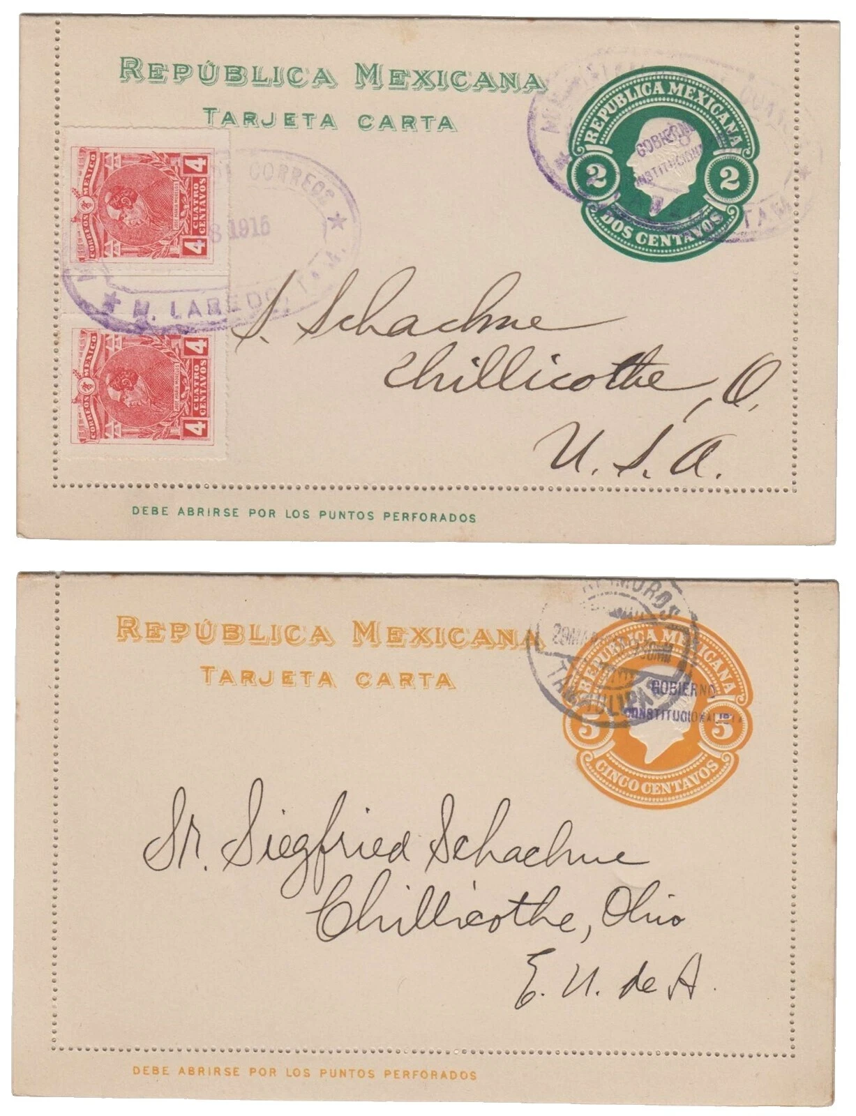 Estampillas mexicanas usado