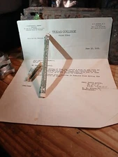 hbcu college* Rare 1931* Texas College Letter * SIGNED BY PRESIDENT