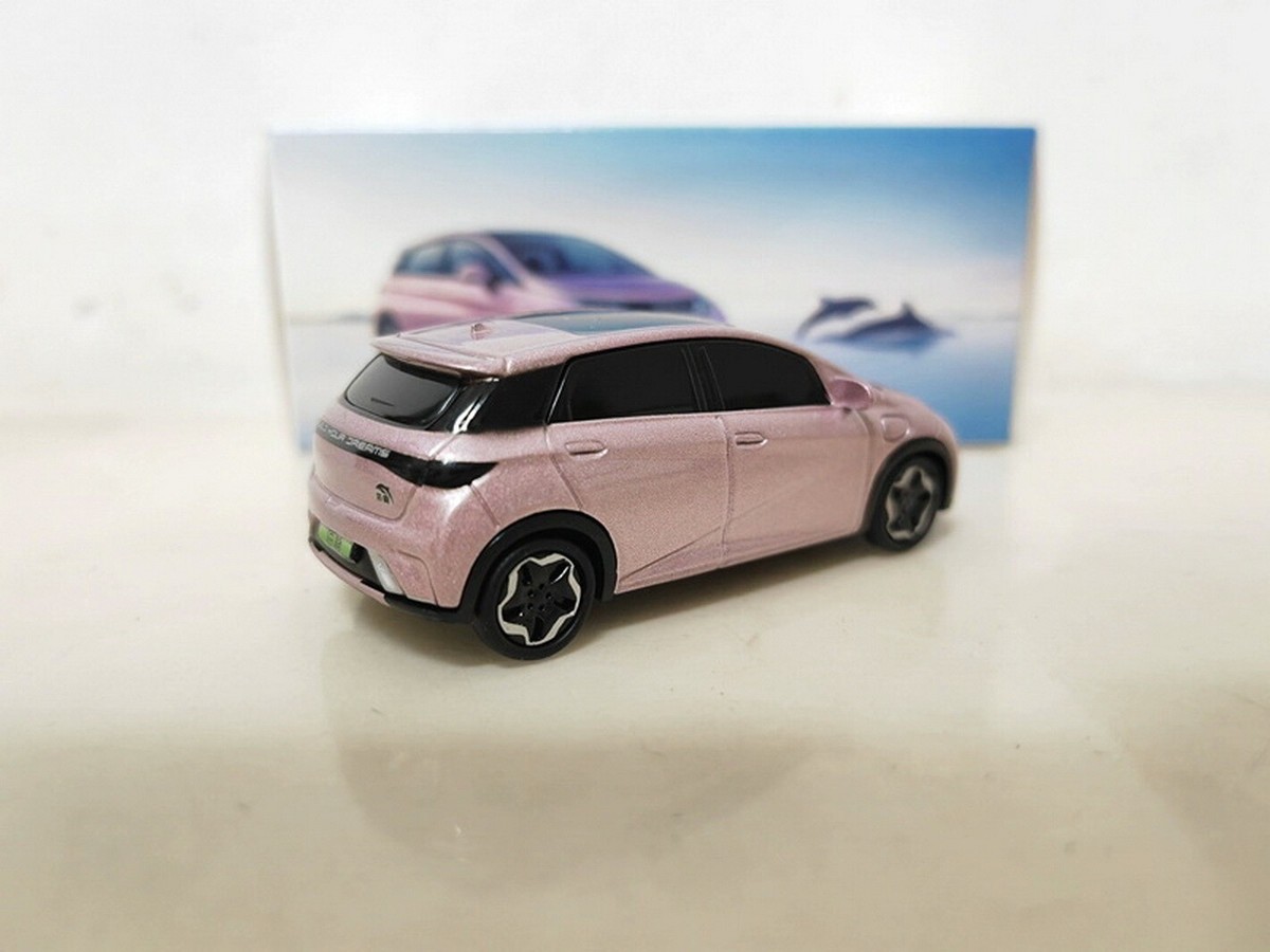 1/64 Scale BYD Dolphin Pink Diecast Car Model Toy Collection