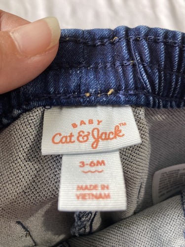 Cat and Jack baby girl jean joggers size 3-6 M - Picture 2 of 3
