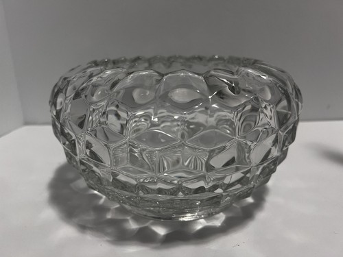 VTG MCM American Fostoria Manganese Glass 8” Footed Cubist Cupped Bowl EUC - Picture 4 of 12
