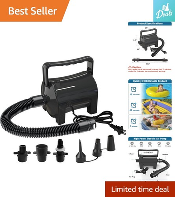 #ad Compact 460W Electric Air Pump with Automatic Shut Off amp; 5 Nozzle Attachments $46.54