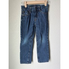 Gap Kids Boys Blue Flannel Lined Straight Leg Jeans Red Plaid Size 6 Regular