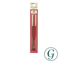 ETIMO Red Crochet Crochet Crochet with Cushion Grip No. 7/0 Tulip