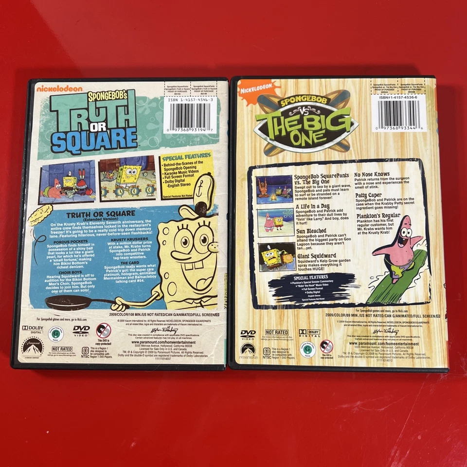 Set 2 DVD Nickelodeon SpongeBob : Truth or Square & SpongeBob vs. the Big One - Image 2 of 4