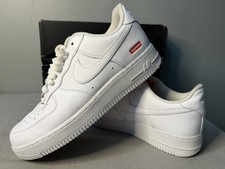 Nike Air Force 1 Low x Supreme White Sneakers CU9225-100 Men  s Size 10