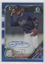 2019 Bowman Chrome Prospect Blue Refractor 119/150 Derian Cruz #CPA-DC Auto 7m3