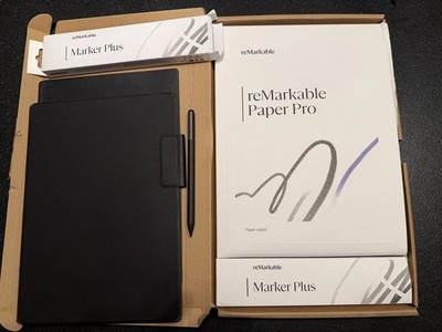 Used reMarkable Paper Pro 11.8  64GB + Marker Plus + Book Folio Bundle