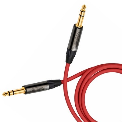 4 FT MOGAMI RED TRS CABLE NEUTRIK  1/4'' CONNECTORS 2549 NP3X-B PATCH