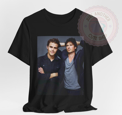 Stefan and Damon Salvatore T-Shirt   Vampire Diaries TVD Tee   Mystic Falls, VA!
