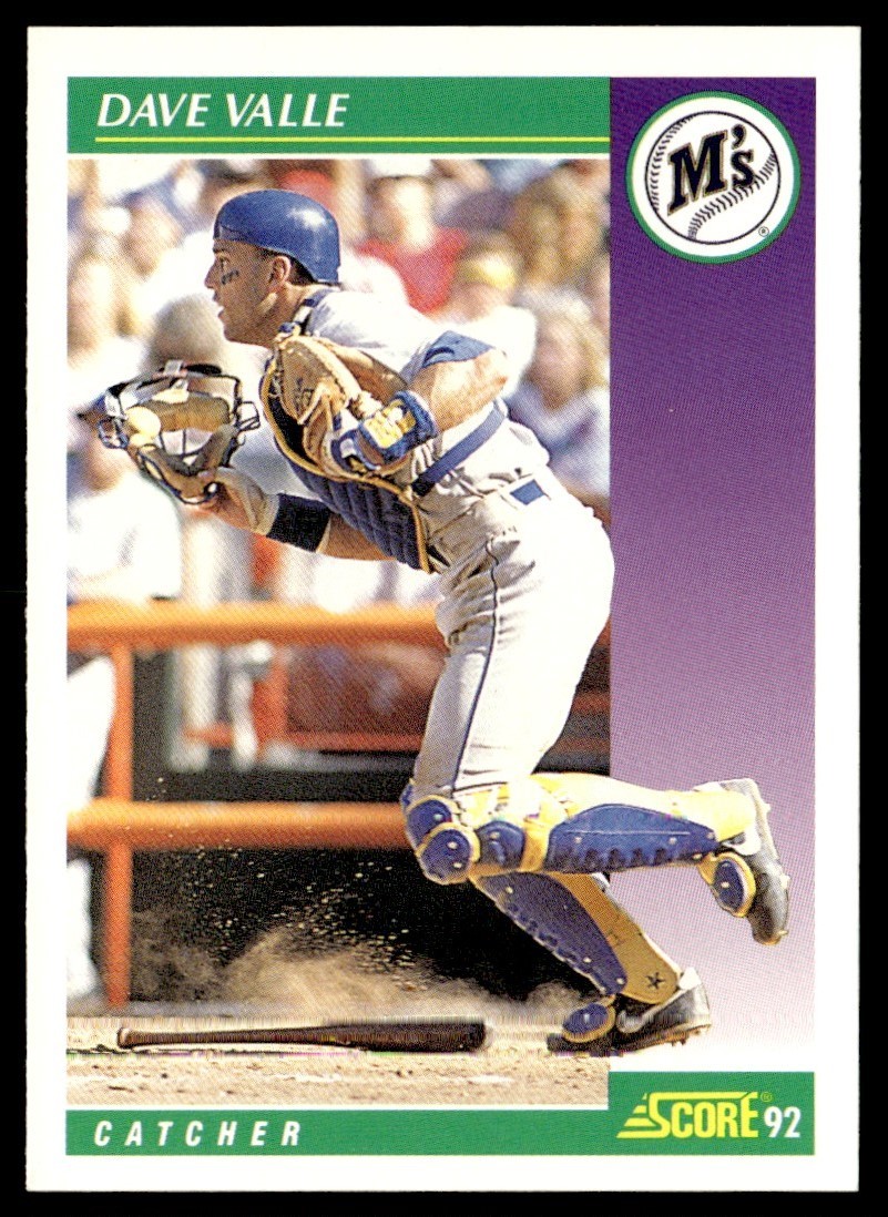 1992 Score Dave Valle Seattle Mariners #343