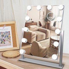 Slimoon Hollywood Vanity Mirror With 12 Led Dimmable Lights In White