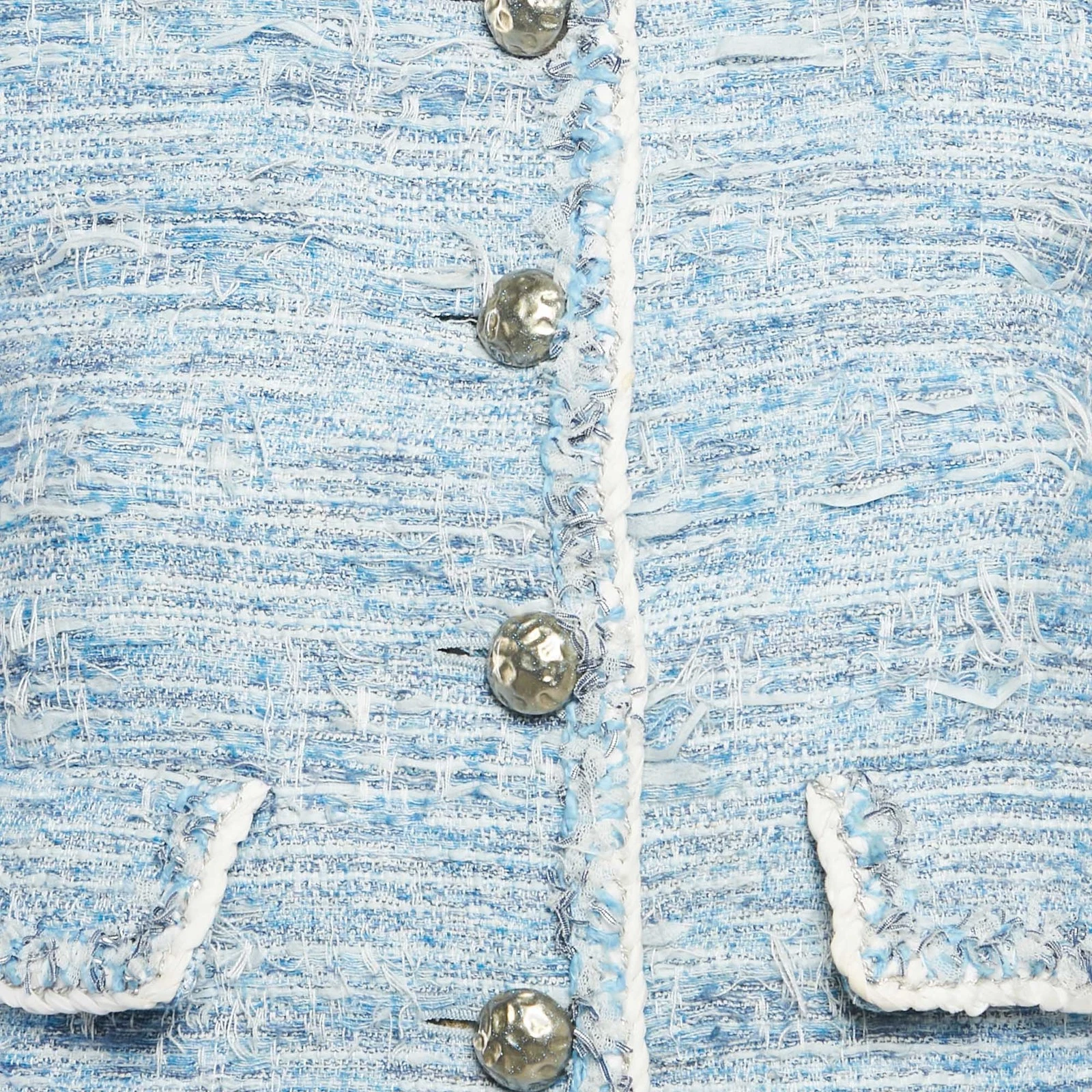 Chanel blusa blu giacca manica lunga S