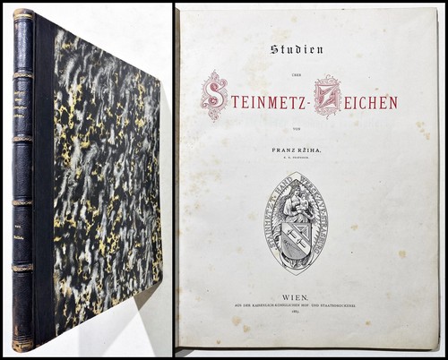 Architektur Bauwesen / Rziha - Studien über Steinmetz-Zeichen 1883 ...