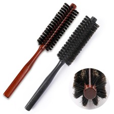 2 Pack Small Round Hair Brush Natural Boar Bristle Mini Travel Circle Brush