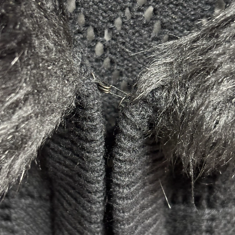 Cárdigan corto tejido negro INC International Concepts cuello de piel sintética talla L Foto 4 de 4