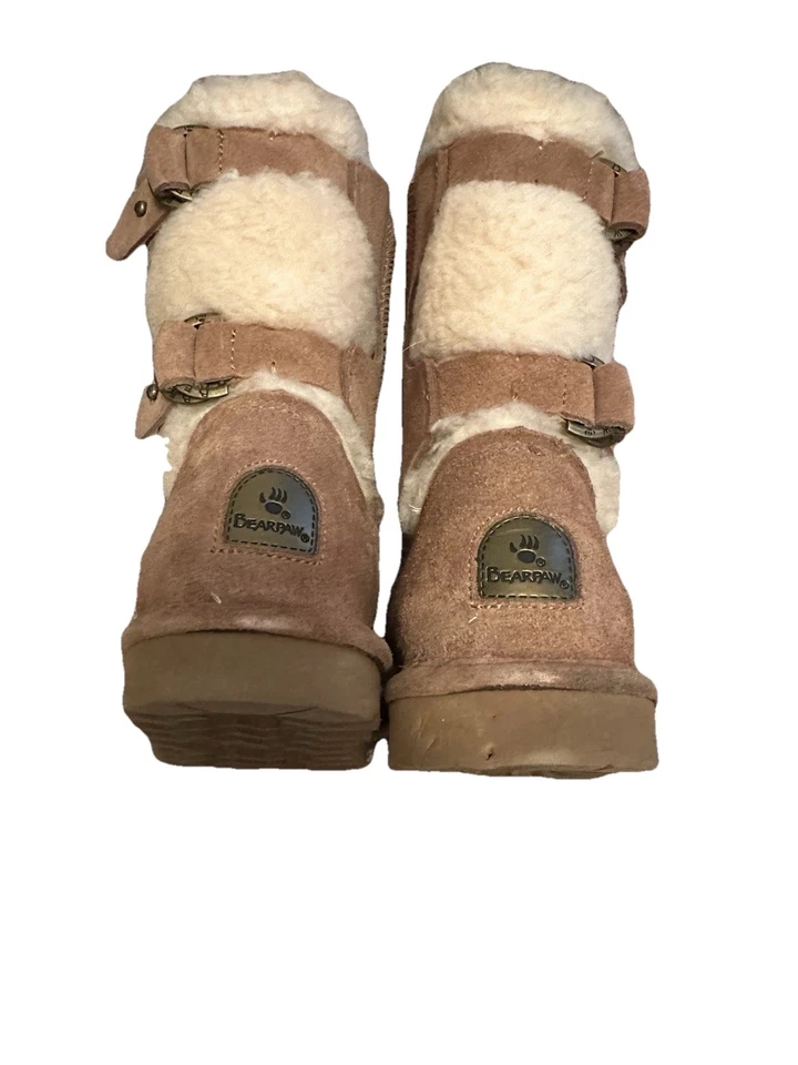 Women Bear Paw Fur 2 Buckle Winter Boots Size 11 Women - Image 4 of 4
