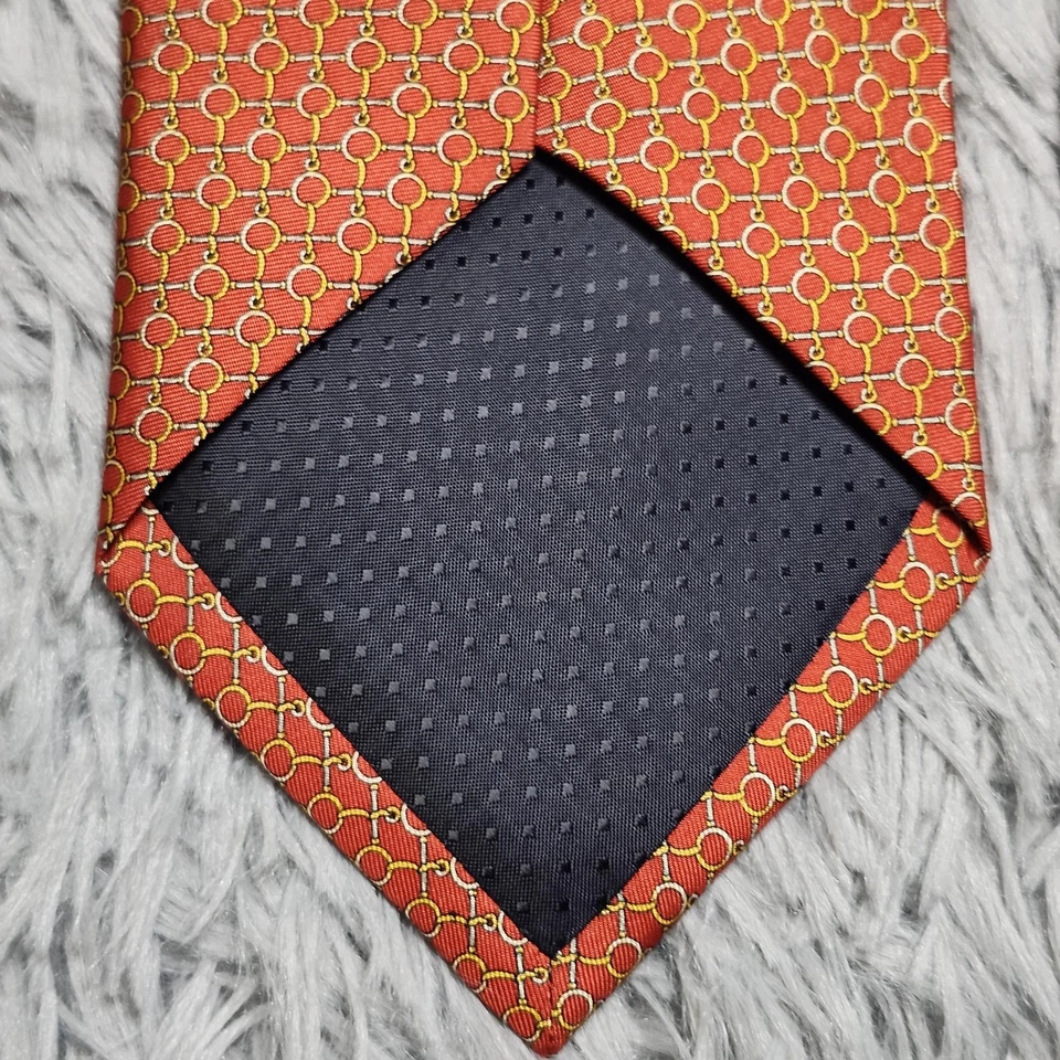 Gravata social Firenze masculina luxo seda padrão geométrico feita na Itália 60 polegadas - Imagem 4 de 4