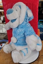 2001 Disney Store Exclusive Winter Tigger Plush in Soft Blue/White hooded Outfit