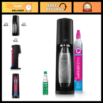Soda Maker Starter Kit - Terra Sparkling Water Machine with CO2 & Bubly Drop - E