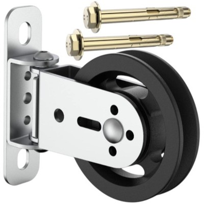 Gym Pulley Blocks,3.46in/90mm Wall Mount Fixed Pulley Wheel Rotation 180 Degr...