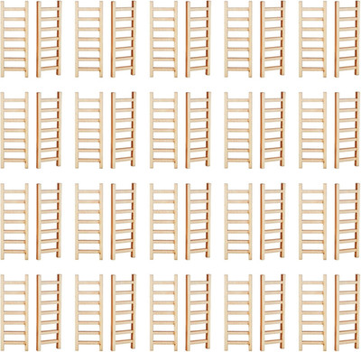 20 Pcs Mini Wooden Step Ladder Furniture Miniature Garden Ladder Mini House Orna