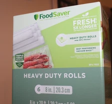 FoodSaver 8" Heavy Duty Rolls 6 each total