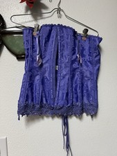 Y2k vintage Frederick's of Hollywood Womens Corset Purple Lace Up Sz 34