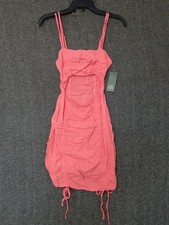 Wild Fable Sleeveless Cut Out Ruched Front Bodycon Dress Vibrant Pink Size S